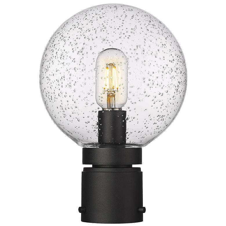Image 1 Z-Lite Laurent 11 1/2"H Black Clear Glass Outdoor Post Light