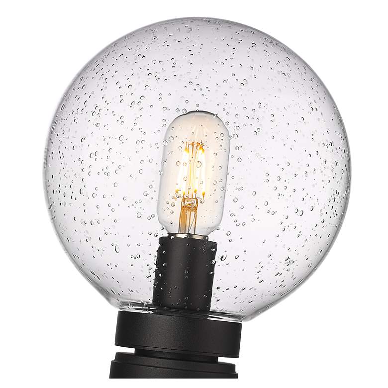 Image 4 Z-Lite Laurent 11 1/2"H Black Clear Glass Outdoor Post Light more views