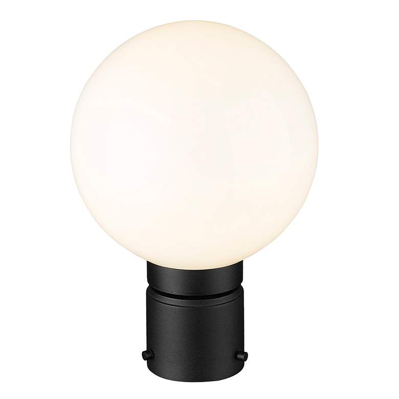 Image 3 Z-Lite Laurent 11 1/2"H Black Opal Glass Outdoor Post Light more views