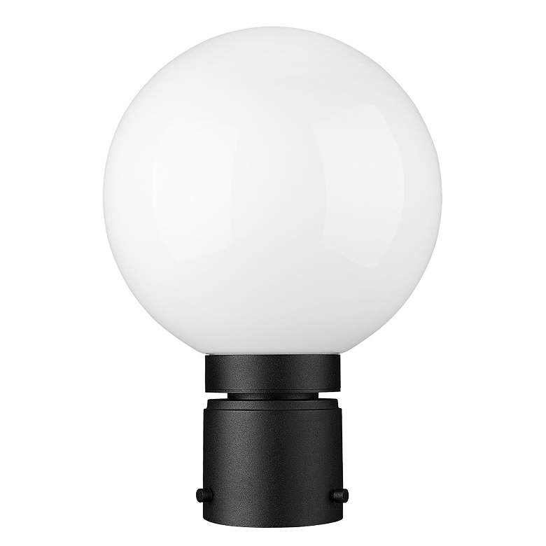 Image 5 Z-Lite Laurent 11 1/2"H Black Opal Glass Outdoor Post Light more views
