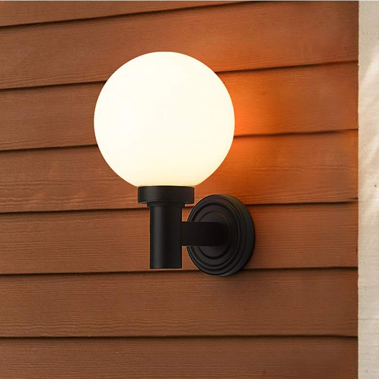 Image 2 Z-Lite Laurent 12 1/2" High Black Outdoor Wall Light