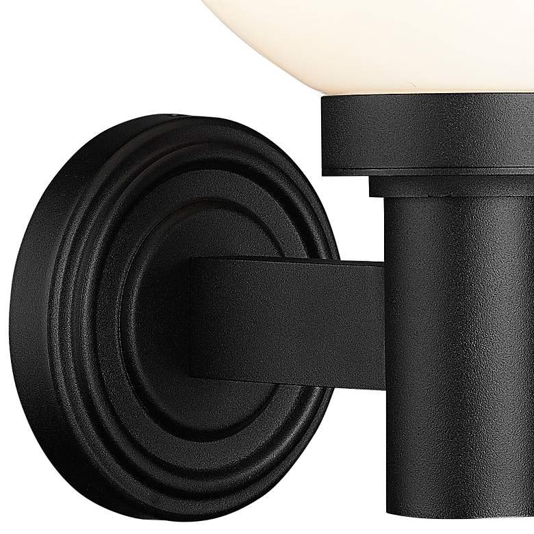 Image 4 Z-Lite Laurent 12 1/2" Modern Black and Opal Glass Outdoor Wall Light more views