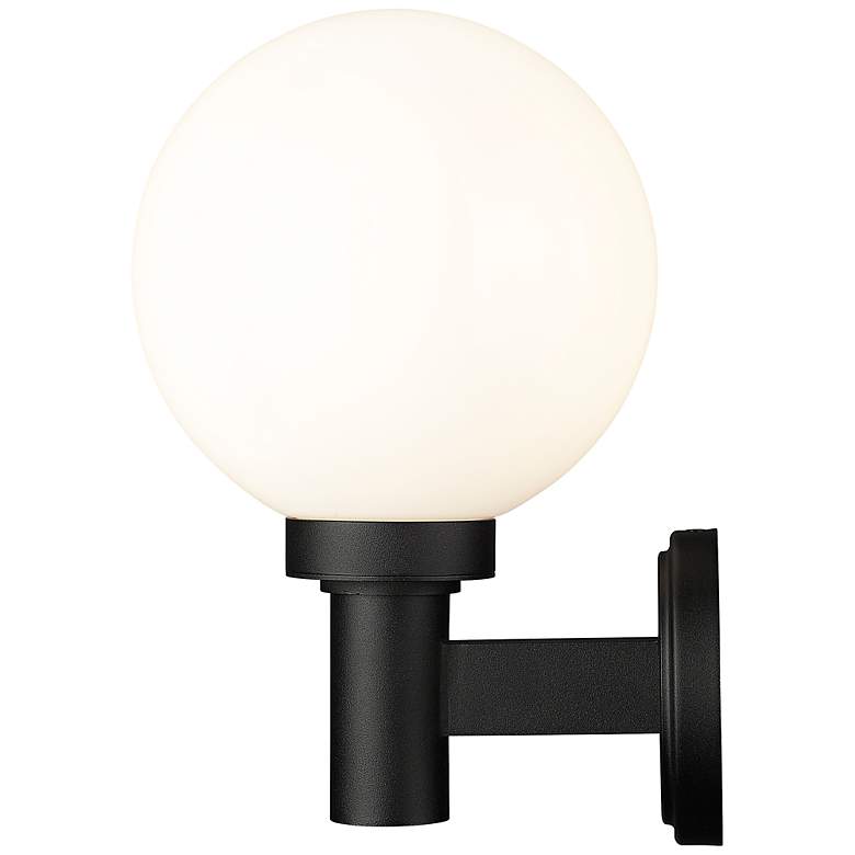 Image 6 Z-Lite Laurent 12 1/2" Modern Black and Opal Glass Outdoor Wall Light more views