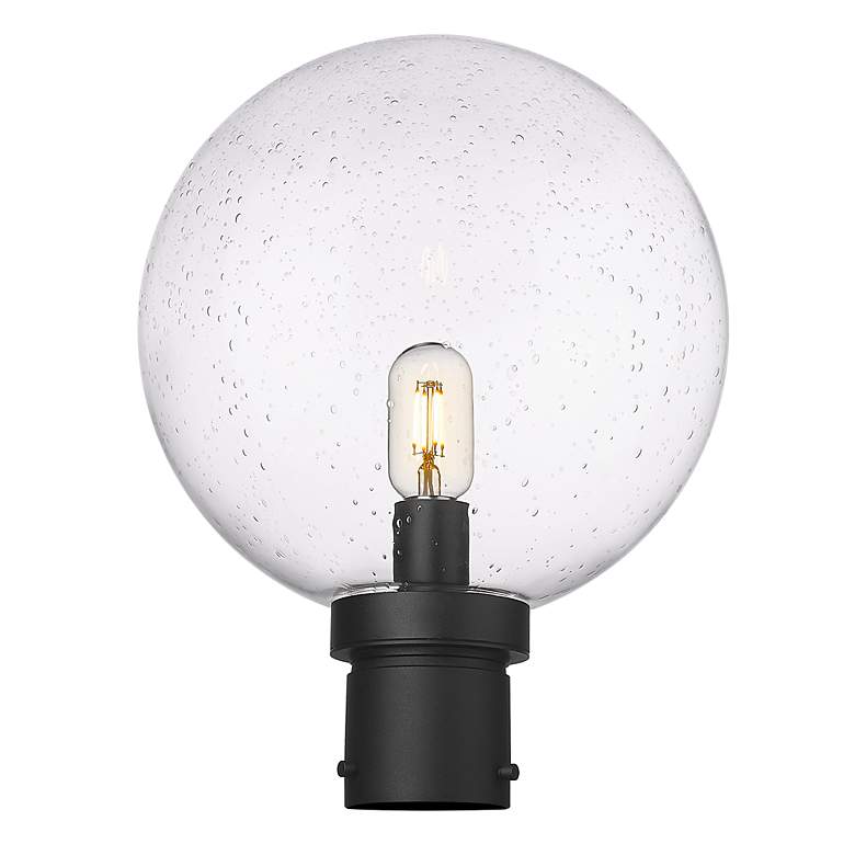 Image 2 Z-Lite Laurent 15 3/4" High Black Clear Glass Outdoor Post Light more views