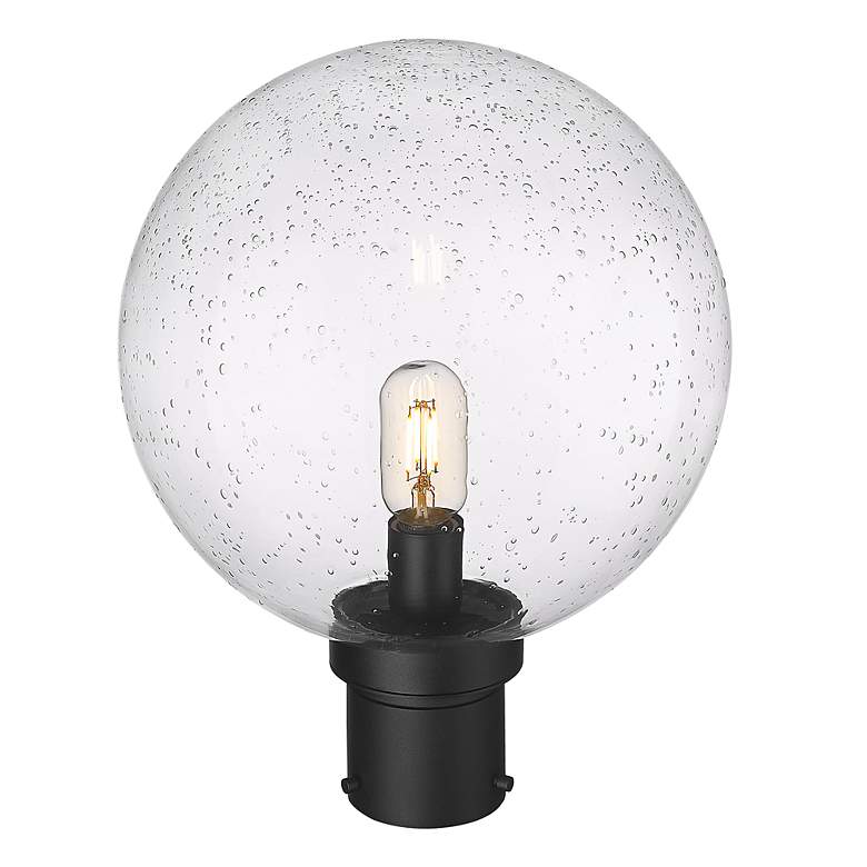 Image 3 Z-Lite Laurent 15 3/4" High Black Clear Glass Outdoor Post Light more views