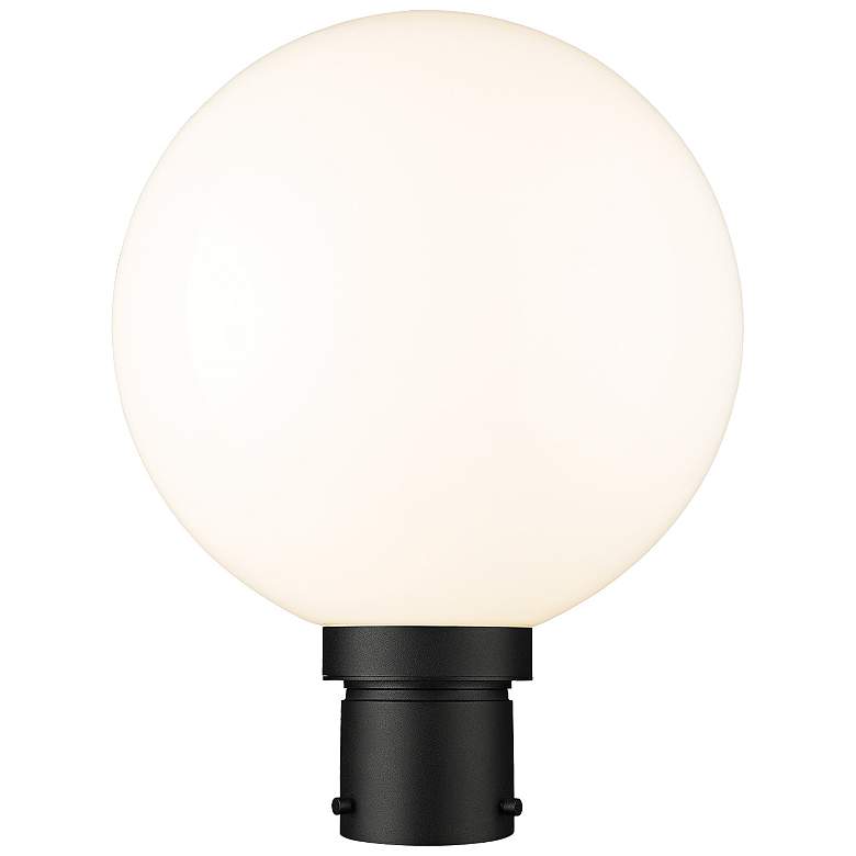 Image 1 Z-Lite Laurent 15 3/4"H Black Opal Glass Outdoor Post Light
