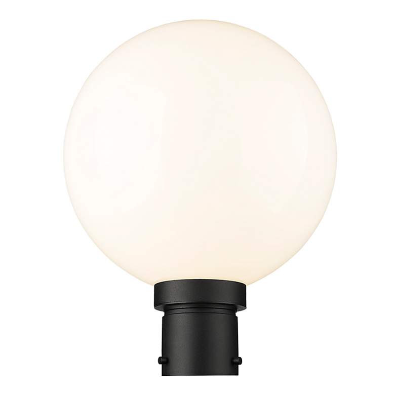 Image 2 Z-Lite Laurent 15 3/4"H Black Opal Glass Outdoor Post Light more views