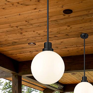 Z-Lite Laurent 15" High Black Outdoor Hanging Light