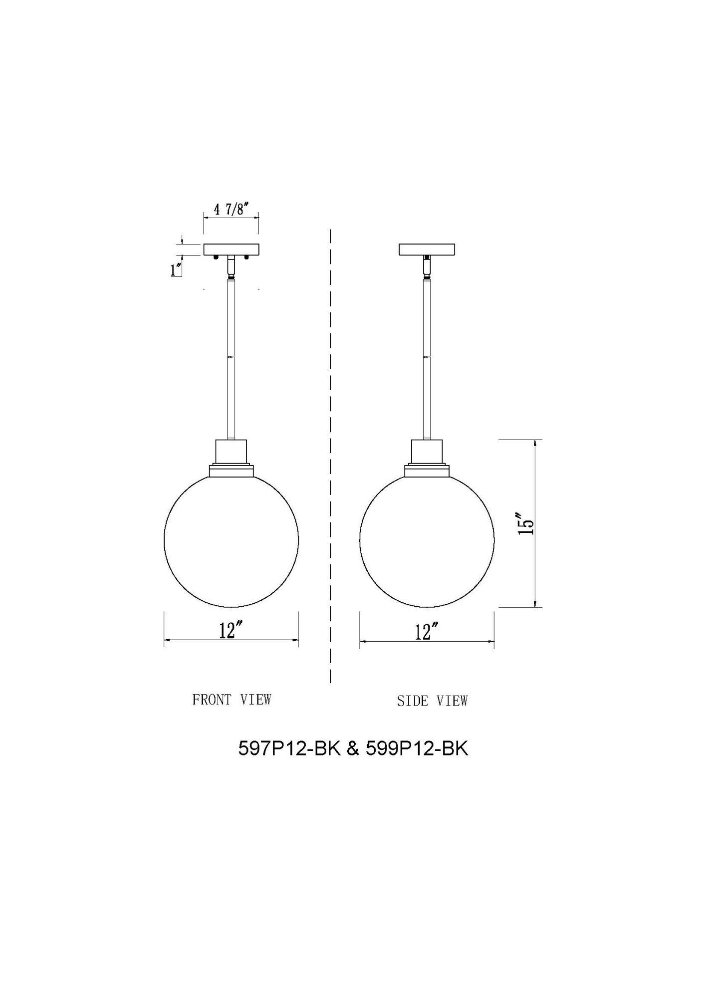Z-Lite Laurent 15" High Black Outdoor Hanging Light