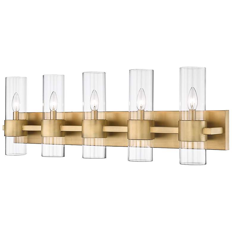 Image 1 Z-Lite Lawson 5 Light Vanity in Rubbed Brass