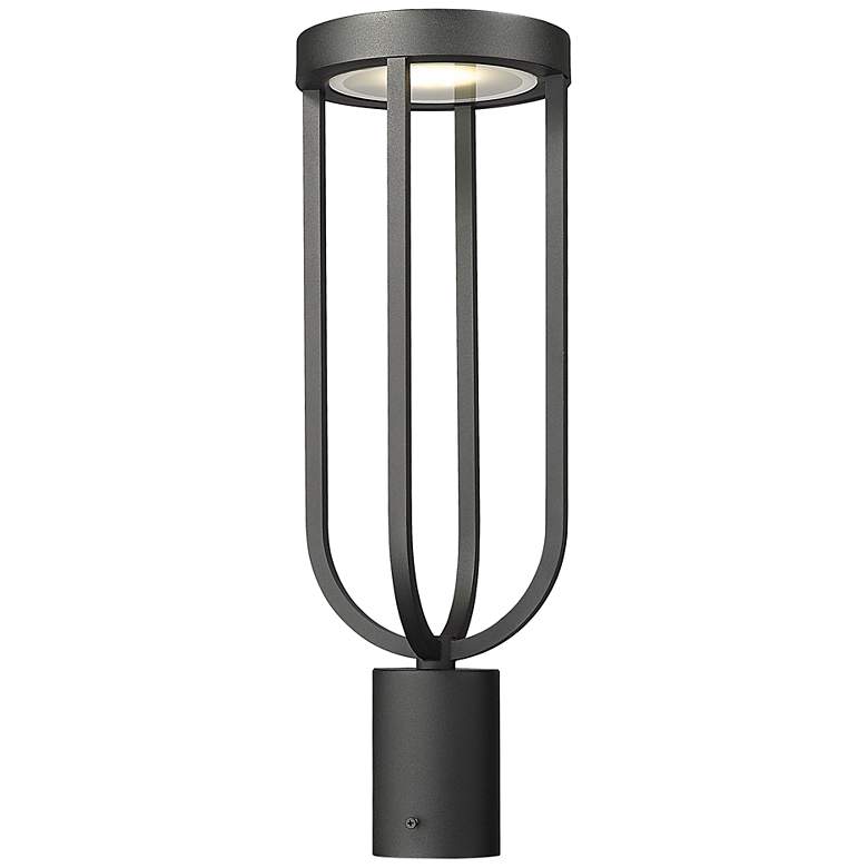 Image 1 Z-Lite Leland 21" High Sand Black LED Outdoor Post Light