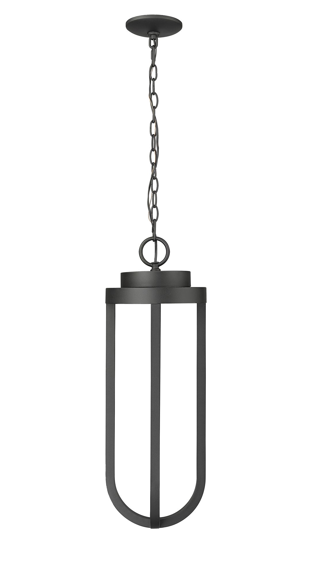Image 4 Z-Lite Leland 26" High Sand Black LED Outdoor Hanging Light more views