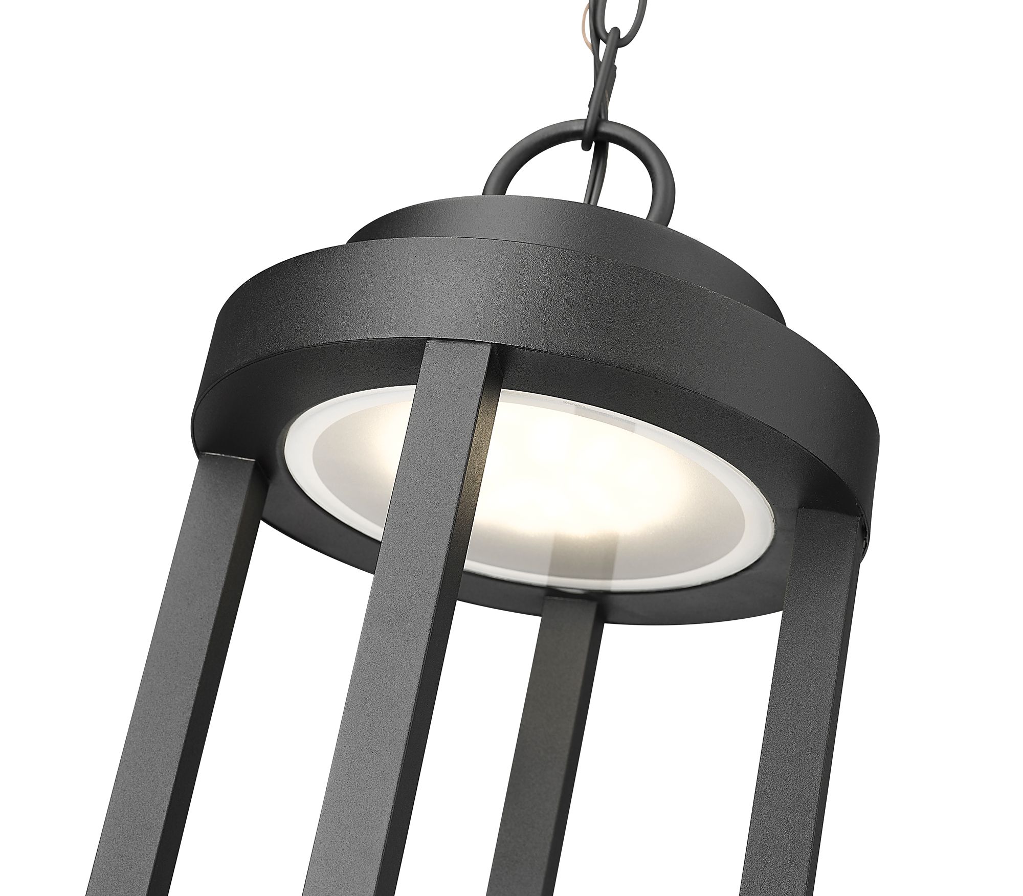 Image 6 Z-Lite Leland 26" High Sand Black LED Outdoor Hanging Light more views