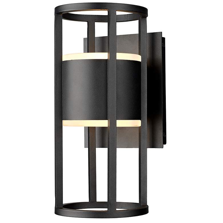 Image 2 Z-Lite Luca 12" High Black LED Outdoor Wall Light