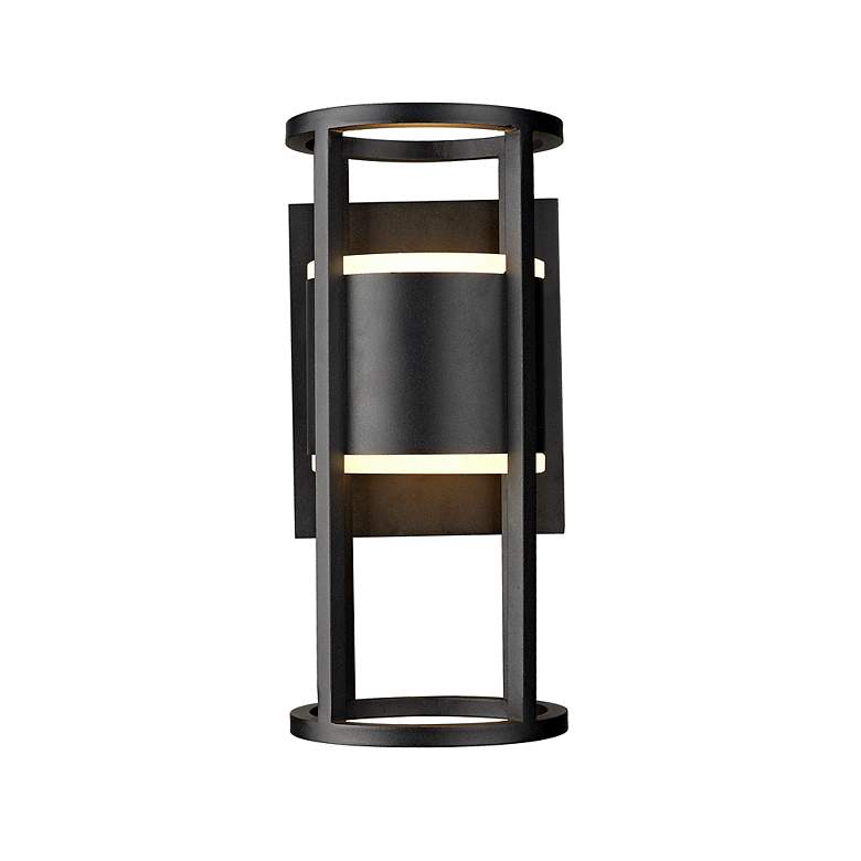 Image 5 Z-Lite Luca 12" High Black LED Outdoor Wall Light more views
