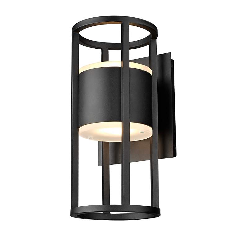 Image 6 Z-Lite Luca 12" High Black LED Outdoor Wall Light more views