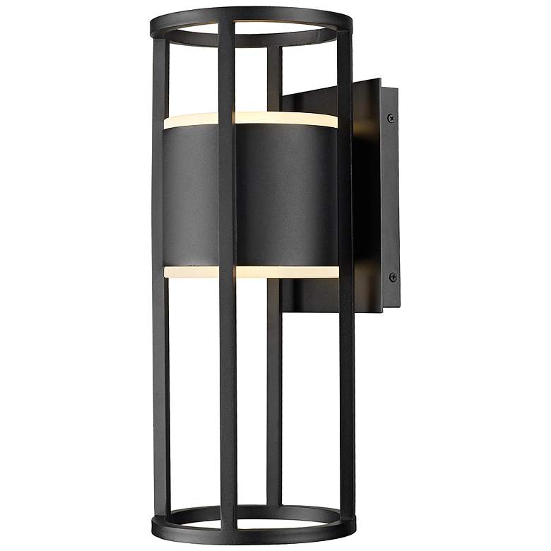 Image 2 Z-Lite Luca 18" High Black LED Outdoor Wall Light