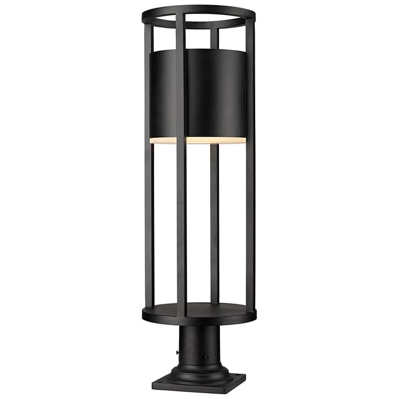 Image 1 Z-Lite Luca 29 3/4" High Black LED Outdoor Pier Mount Light
