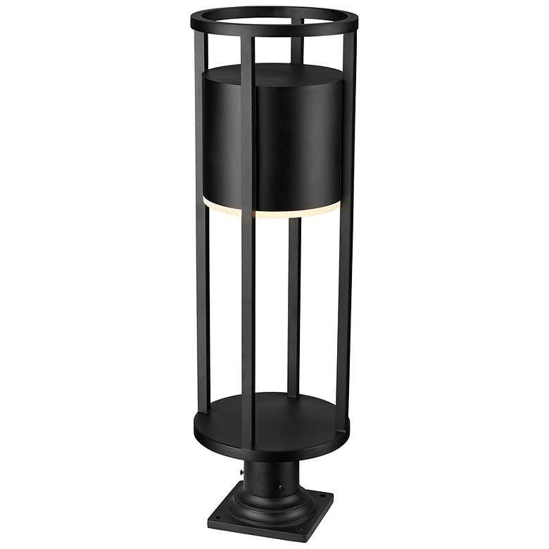 Image 4 Z-Lite Luca 29 3/4" High Black LED Outdoor Pier Mount Light more views