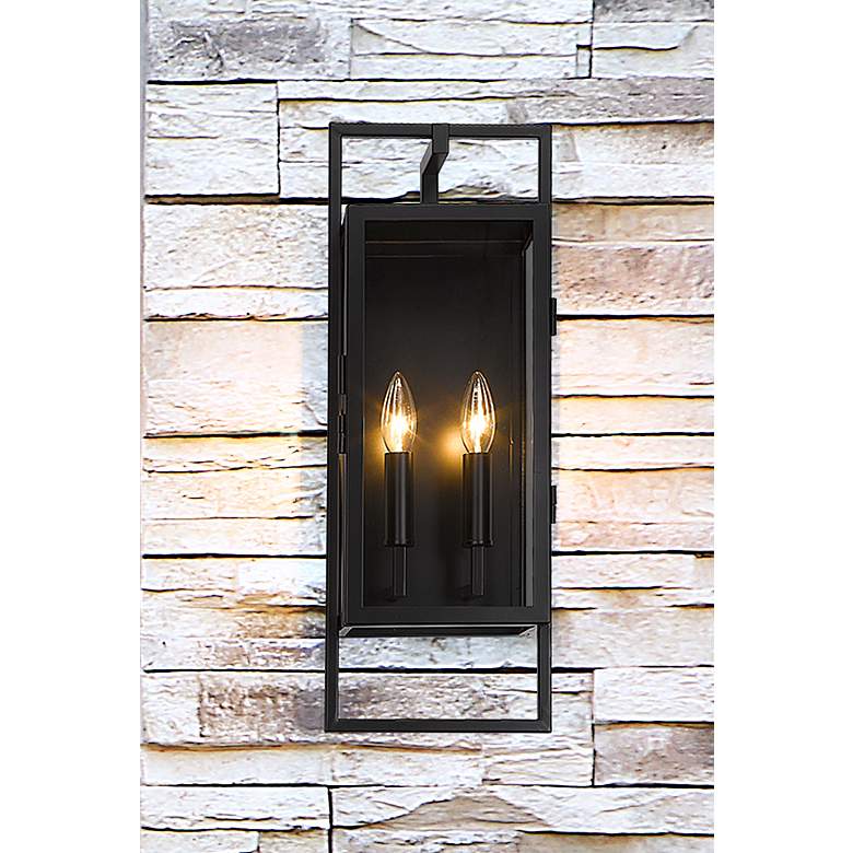 Image 1 Z-Lite Lucian 2 Light Outdoor Wall Sconce in Black