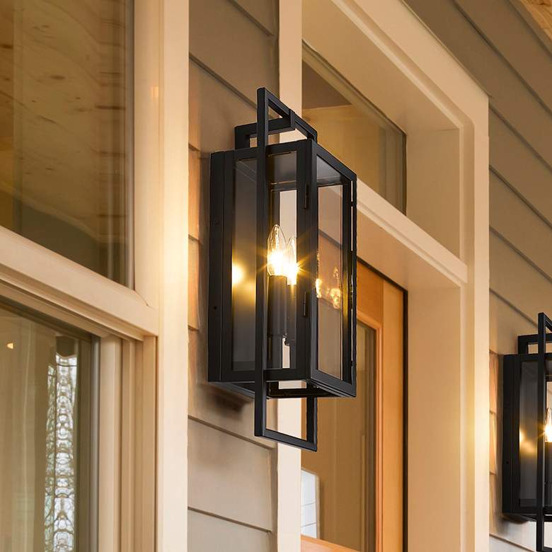 Image 1 Z-Lite Lucian 2 Light Outdoor Wall Sconce in Black