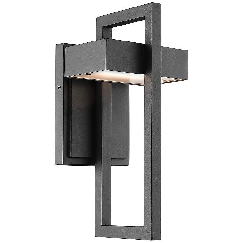 Image 1 Z-Lite Luttrel 11 3/4 inch High Black LED Outdoor Wall Light