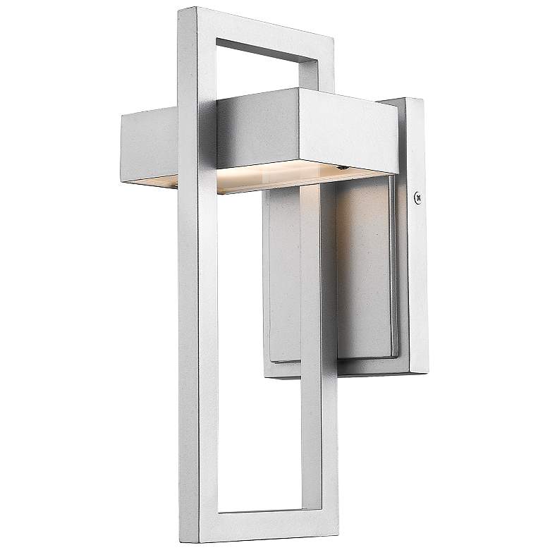 Image 1 Z-Lite Luttrel 11 3/4 inch High Silver LED Outdoor Wall Light