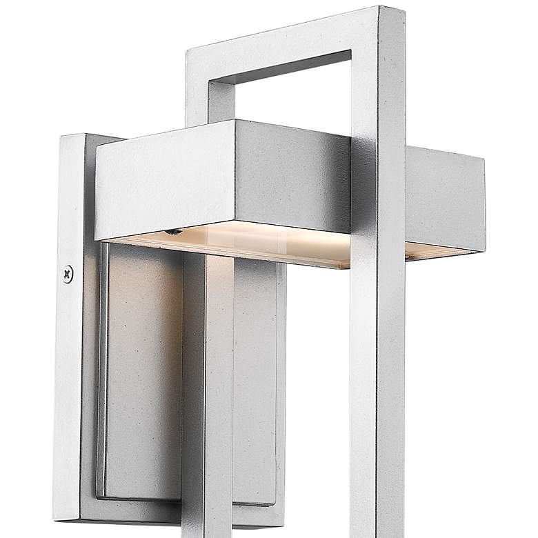 Image 2 Z-Lite Luttrel 11 3/4" High Silver LED Outdoor Wall Light more views