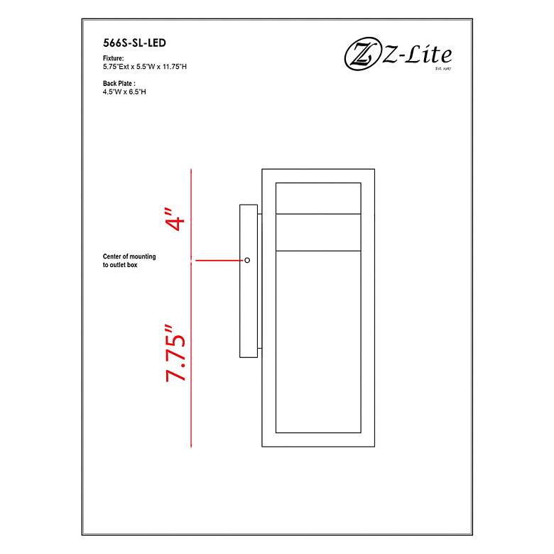 Image 7 Z-Lite Luttrel 11 3/4" High Silver LED Outdoor Wall Light more views