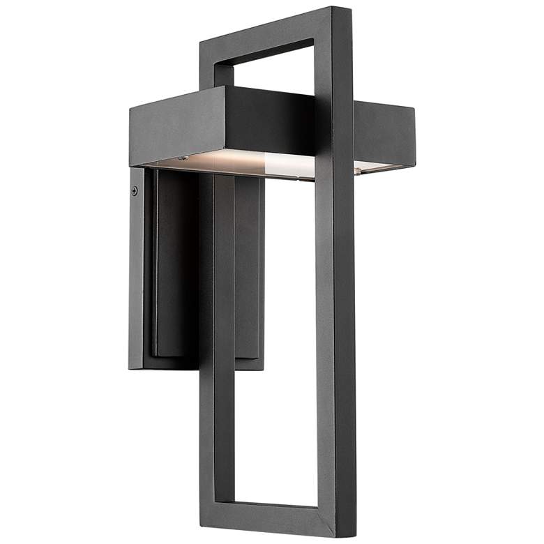 Image 3 Z-Lite Luttrel 15" High Black LED Outdoor Wall Light
