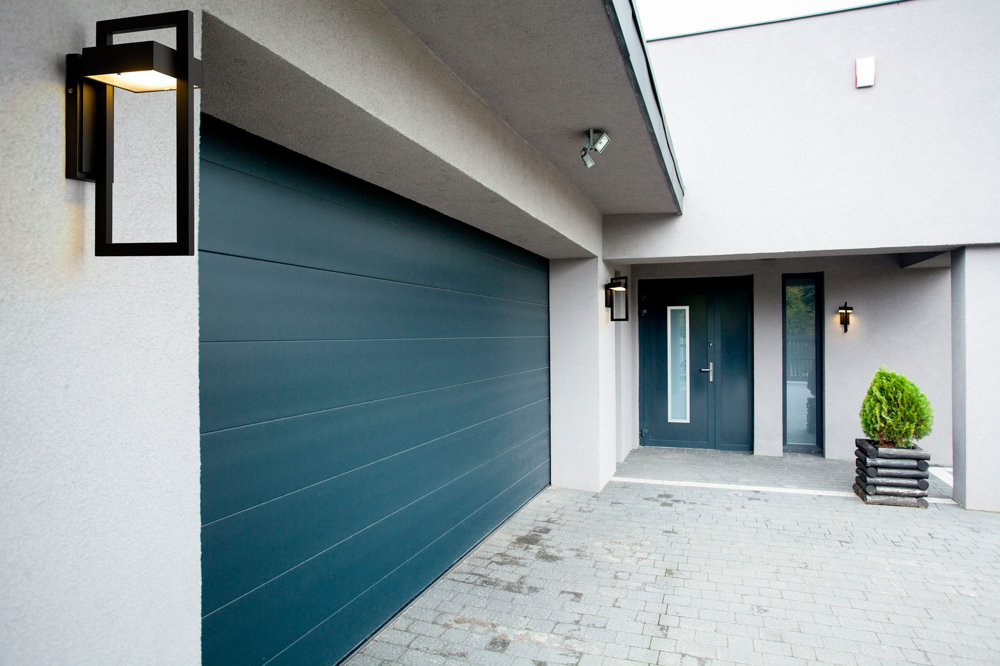 Z-Lite Luttrel 15" High Black LED Outdoor Wall Light in scene