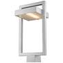 Z-Lite Luttrel 24.25" High Silver Finish LED Outdoor Post Mount Light