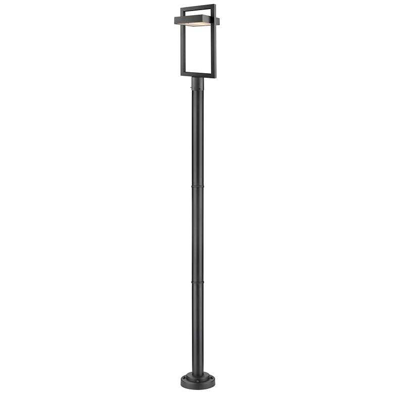 Image 1 Z-Lite Luttrel 97 inch High Black Finish Modern LED Post Light