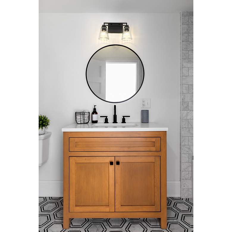 Image 3 Z-Lite Lyna 9" High Matte Black 2-Light Wall Sconce more views