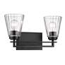 5_Z-Lite Lyna 9" High Matte Black 2-Light Wall Sconce more views