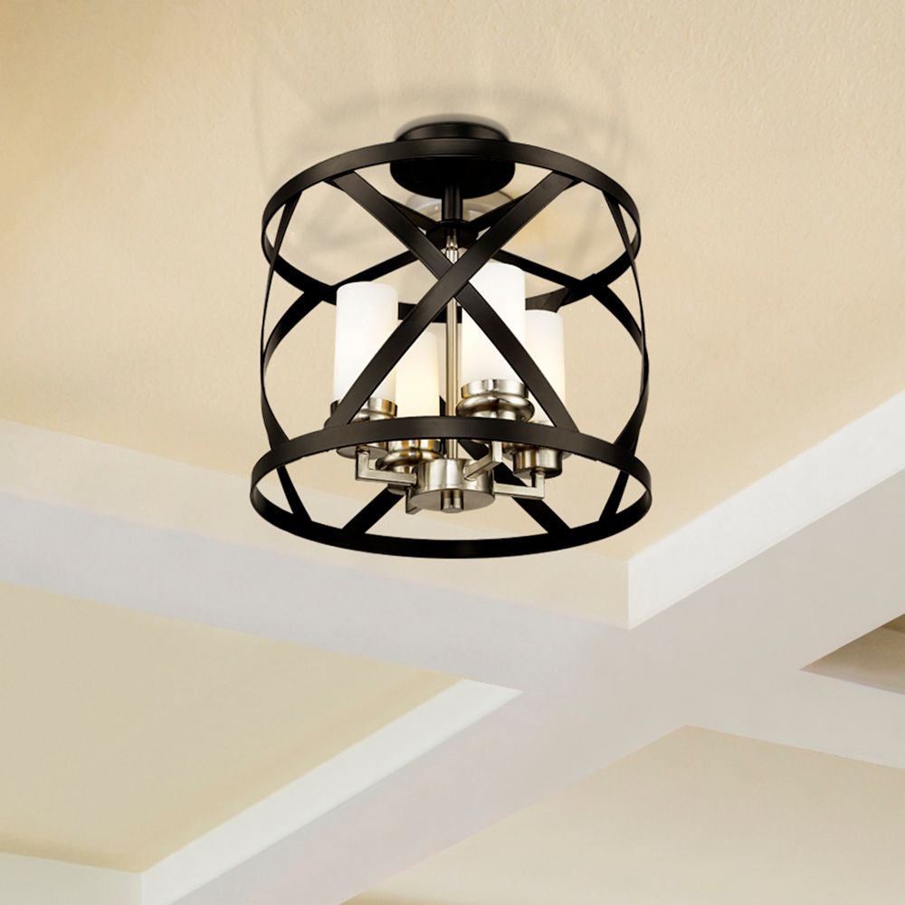 Z-Lite Malcalester 15"W Matte Black 4-Light Ceiling Light