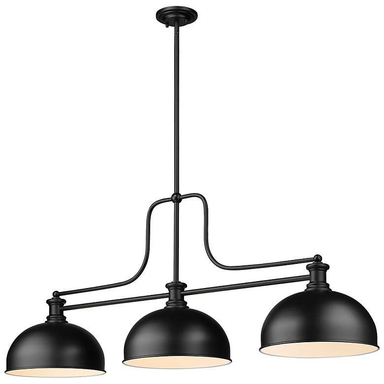 Image 3 Z-Lite Melange 51 1/4" Wide Matte Black 3-Light Billiard Pendant