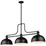3_Z-Lite Melange 51 1/4" Wide Matte Black 3-Light Billiard Pendant