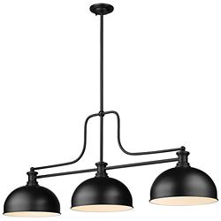 Z-Lite Melange 51 1/4" Wide Matte Black 3-Light Billiard Pendant