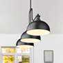2_Z-Lite Melange 51 1/4" Wide Matte Black 3-Light Billiard Pendant