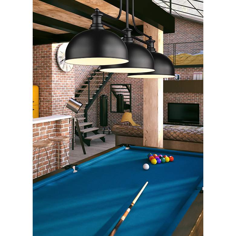 Image 4 Z-Lite Melange 51 1/4" Wide Matte Black 3-Light Billiard Pendant more views