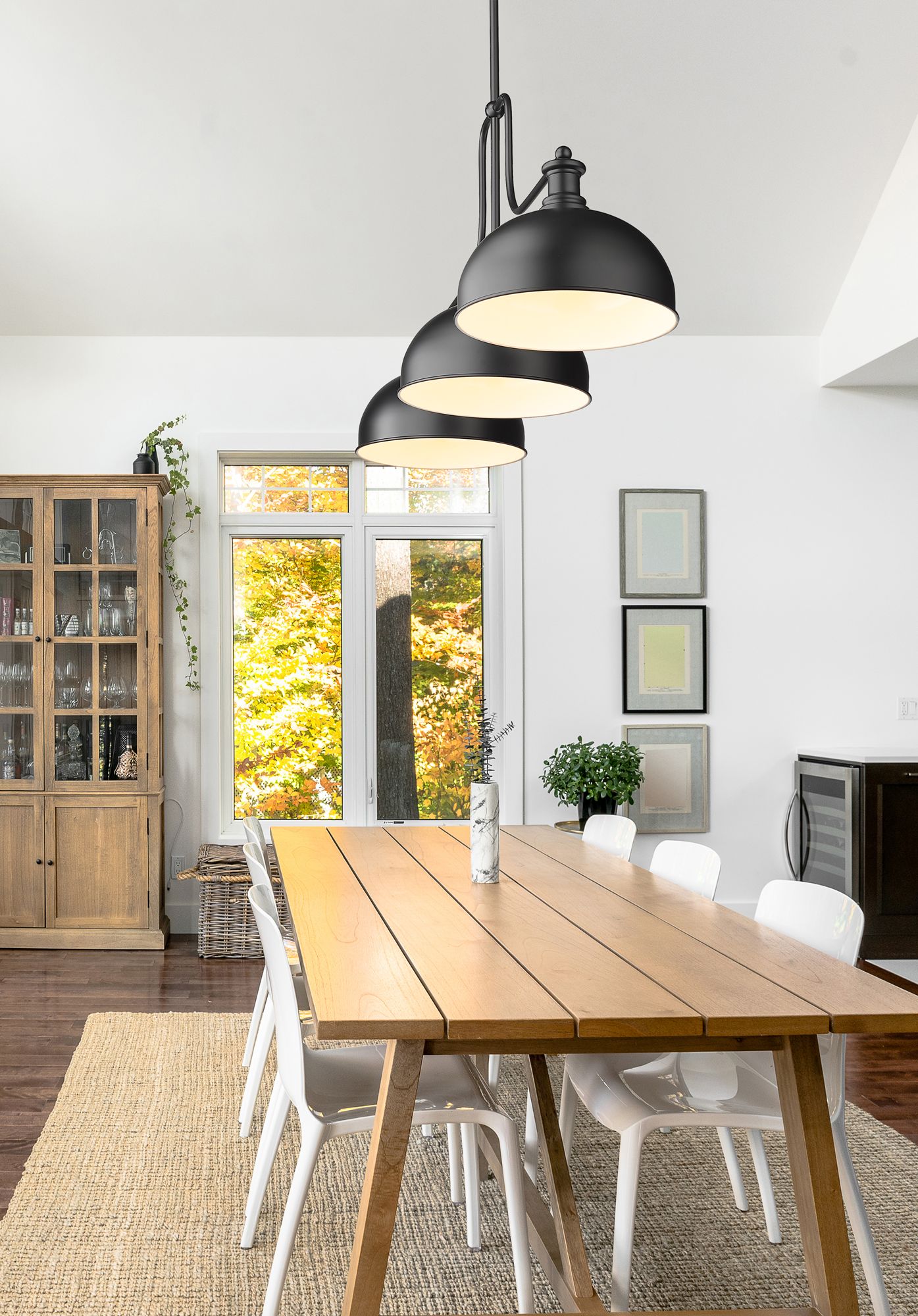 Image 5 Z-Lite Melange 51 1/4" Wide Matte Black 3-Light Billiard Pendant more views