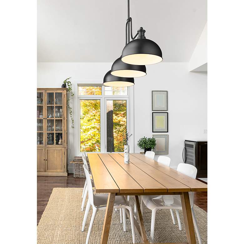 Image 5 Z-Lite Melange 51 1/4" Wide Matte Black 3-Light Billiard Pendant more views