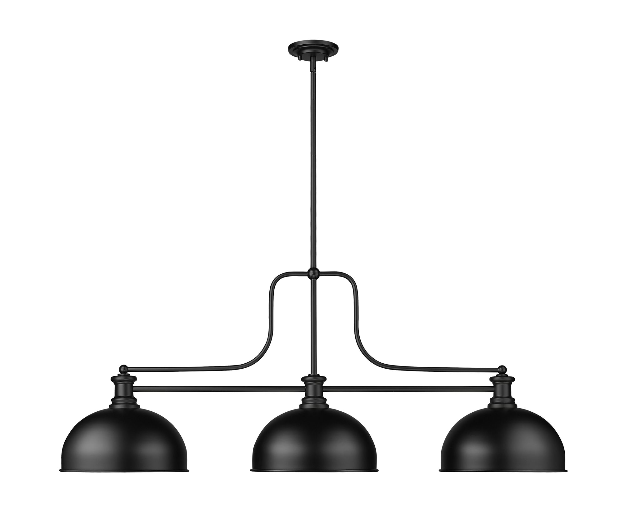 Image 6 Z-Lite Melange 51 1/4" Wide Matte Black 3-Light Billiard Pendant more views