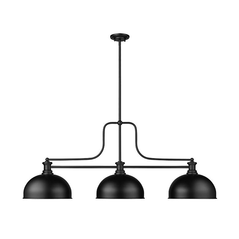 Image 6 Z-Lite Melange 51 1/4" Wide Matte Black 3-Light Billiard Pendant more views