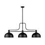 6_Z-Lite Melange 51 1/4" Wide Matte Black 3-Light Billiard Pendant more views