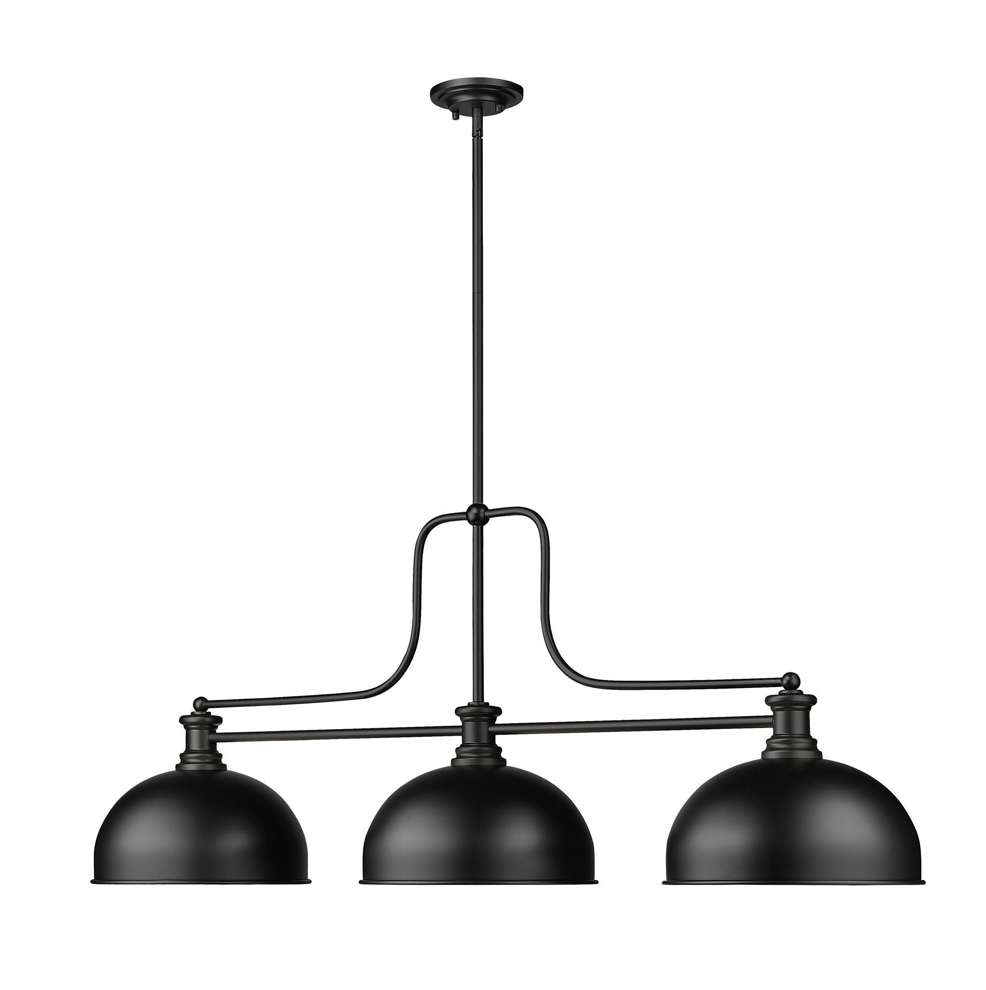 Image 7 Z-Lite Melange 51 1/4" Wide Matte Black 3-Light Billiard Pendant more views
