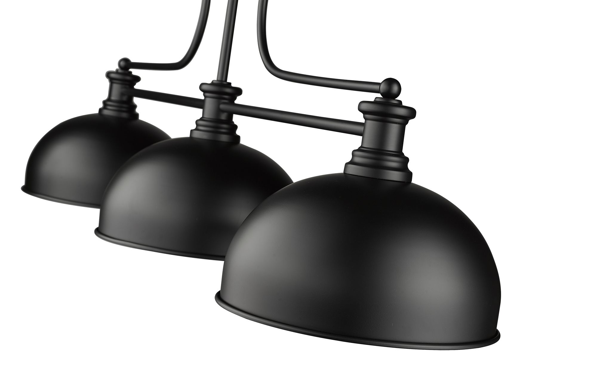 Z-Lite Melange 51 1/4" Wide Matte Black 3-Light Billiard Pendant in scene