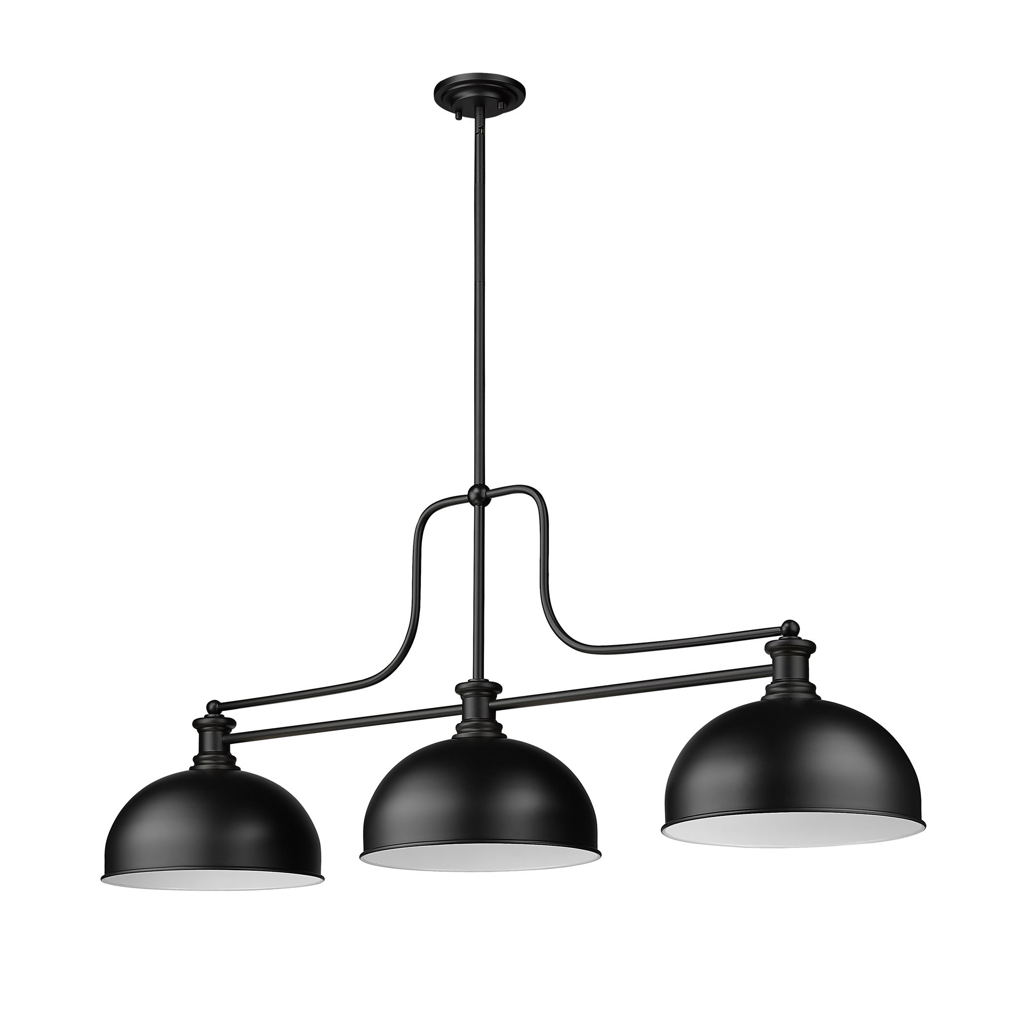 Z-Lite Melange 51 1/4" Wide Matte Black 3-Light Billiard Pendant in scene