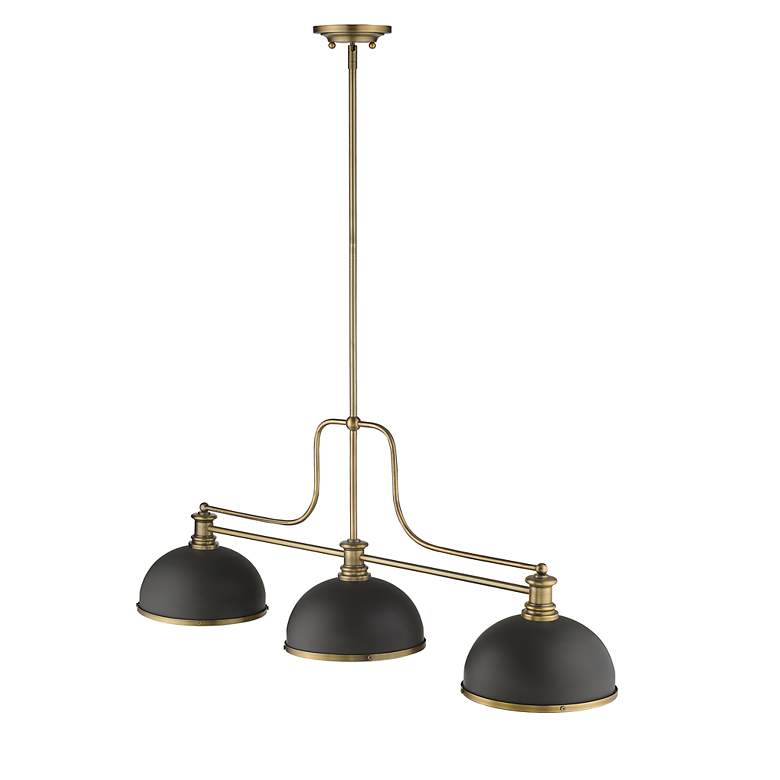 Image 4 Z-Lite Melange 52" Heritage Brass Island or Billiard Chandelier more views